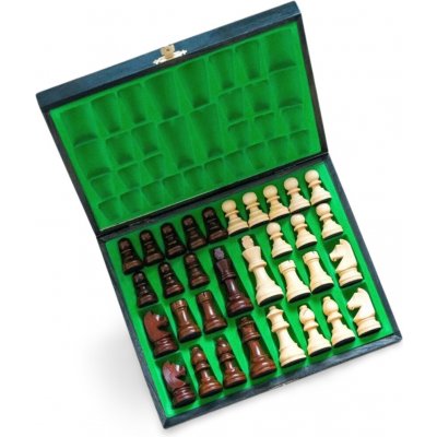 Šachové figurky Staunton v černé dřevěné krabici – Zboží Živě