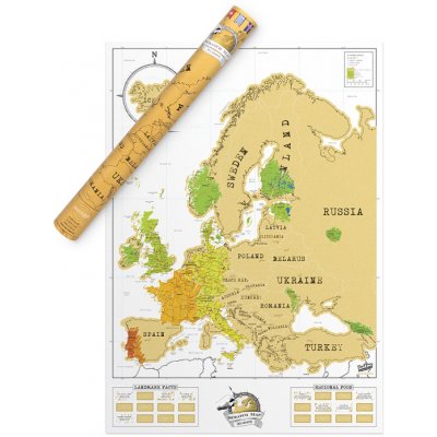 Nástěnná stírací mapa Evropy Luckies – Zboží Dáma Nástěnná stírací mapa Evropy Luckies – Zboží Dáma