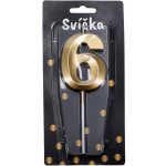 Wiky Párty svíčka číslo 6 zlatá – Zboží Dáma