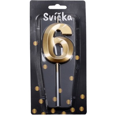 Wiky Párty svíčka číslo 6 zlatá – Zboží Dáma