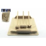 Teddies kuchyňské nádobí prkénko váleček palička dřevo v krabici 40x30x4,5cm – Zboží Mobilmania