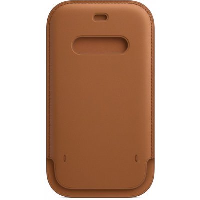 Pouzdro Kožené návlek s MagSafe na iPhone 12 / iPhone 12 Pro sedlově hnědé – Zboží Mobilmania