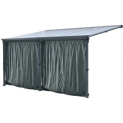 CoverTech San Diego SolarCover se závěsy 4,3 x 3 mantracitová – Zboží Mobilmania