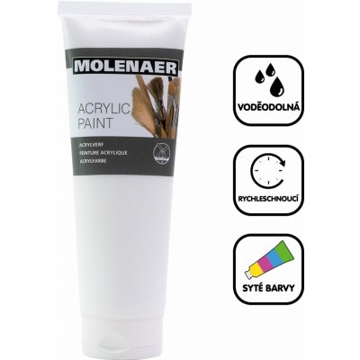 Molenaer akrylová barva 250 ml bílá – Sleviste.cz