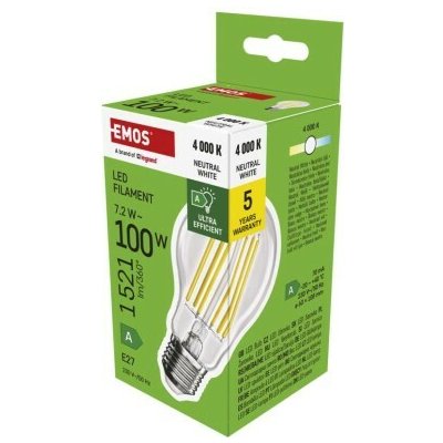 Emos LED žárovka Filament A60 A CLASS E27 7,2 W neutrá – Hledejceny.cz