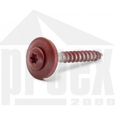 Šroub klempířský nerez 4,5x35mm, MATNÝ tmavě červený RAL3009, Prefa, T20 – Hledejceny.cz