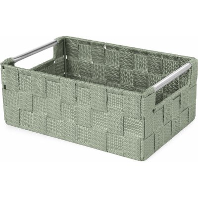 Compactor úložný košík s kovovými madly STAN - S tkané pásky 25 x 17 x 10 cm zelený RAN11898 – Sleviste.cz