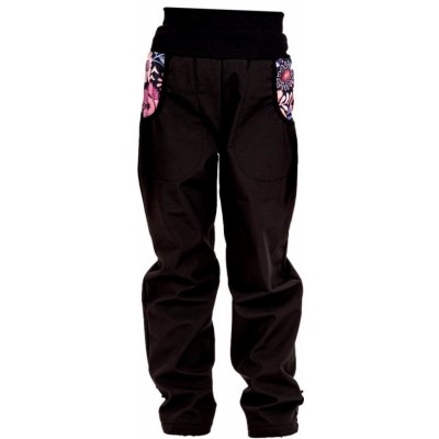 Unuo Dívčí softshellové kalhoty Unuo s fleecem kouzelné květiny – Zboží Mobilmania