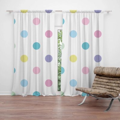 Závěsy Puntík vedle puntíku: 2 ks - 140x250 cm - Sablio – Hledejceny.cz