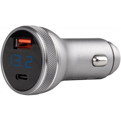 Amio autodoplňky USB nabíječka do auta s voltmetrem 12/24V USB-A + USB-C 38W | AMIO – Zboží Mobilmania