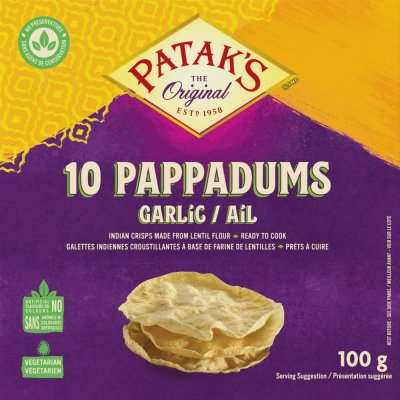 Patak's chleb Pappadums s česnekem 100 g