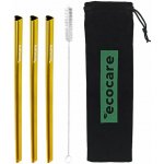 Ecocare Ekologická kovová brčka Srdce Zlatá 3 ks – Sleviste.cz