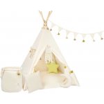 ELIS DESIGN luxury Set teepee stan Krémový se střapci – Zboží Dáma