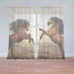 Sablio Záclony Vzpínající se koně: 2ks 150x250cm – Hledejceny.cz