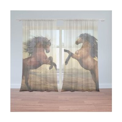 Sablio Záclony Vzpínající se koně: 2ks 150x250cm – Hledejceny.cz