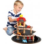 Bino Parkoviště dřevěné s výtahem 4 autíčka – Zboží Mobilmania