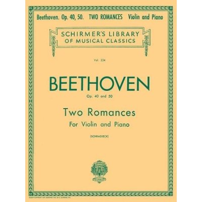 Ludwig van Beethoven Op. 40 and 50 Two Romances noty na housle, klavír – Zbozi.Blesk.cz