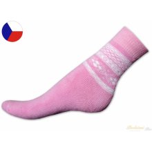 Nepon Dětské froté ponožky Norský vzor růžový