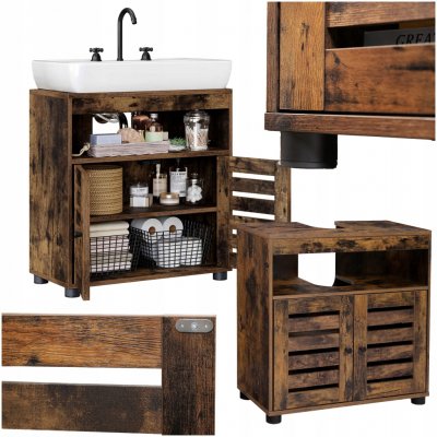 Goleto Koupelnová skříňka pod umyvadlo | hnědá – Hledejceny.cz