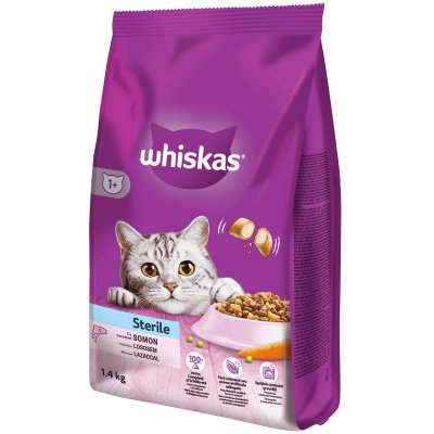 Whiskas Dry Sterile s lososem 1,4 kg – Zbozi.Blesk.cz