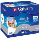 Verbatim BD-R DL 50GB 6x, printable, jewel, 10ks (43736) – Zboží Živě