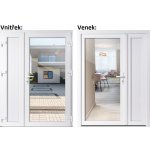 Soft Dvoukřídlé vchodové plastové 3/3 sklo čiré + panel Bílá/bílá pravé 130 x 200 cm – Hledejceny.cz