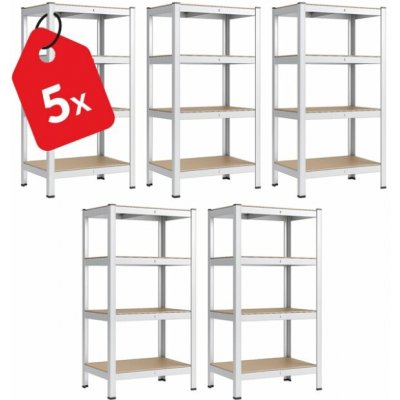 Vyprodej-Regalu.cz Regál 1500 x 700 x 300 mm zinek 4 police 5 ks – Zboží Dáma