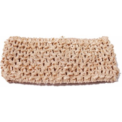 Elastická čelenka síťovaná široká tmavé barvy béžová – Zboží Dáma