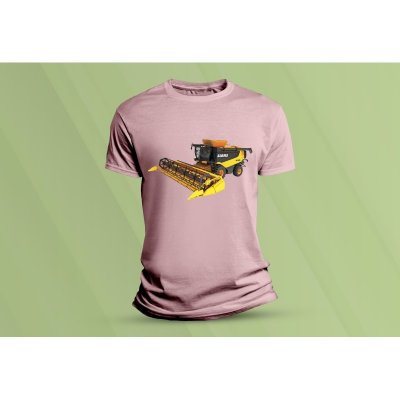 Sandratex dětské bavlněné tričko Kombajn Claas 2. růžová – Zboží Mobilmania