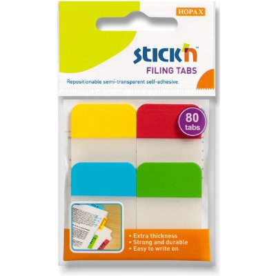 Hopax Stick'n Clearnote - samolepicí proužky - 38 × 25 mm, 4 barvy × 20 ks – Zboží Dáma