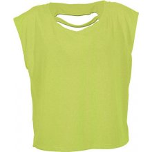 Nath Ležérní dámské tričko s průstřihy na zádech žlutá fluorescentní