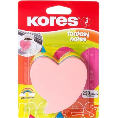 Kores Neonové bločky 70x70mm HEART tvar srdce , mix 5 barev – Zboží Dáma