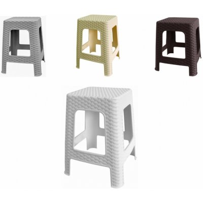 MEGA PLAST Taburet I zahradní polyratan, antracit 36 x 33 x 33cm – Zboží Dáma