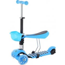 Mini Scooter 2v1 se svítícími LED koly H-062-MO modrá