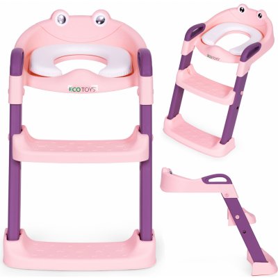 Ecotoys WC sedátko se schůdky a žebříkem růžové – Hledejceny.cz