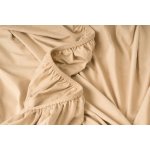 PovlečemeVás Luxusní bavlna jersey prostěradlo s lycrou ořechové 180x200 – Zboží Mobilmania