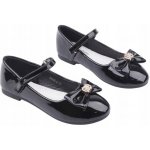 Balerínky pro dívky lakovaná stélka z ekokůže na suchý zip s plochou podrážkou černá – Zboží Mobilmania