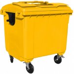 Plastik Gogic Plastový kontejner 1 100 l žlutý ploché víko – Sleviste.cz