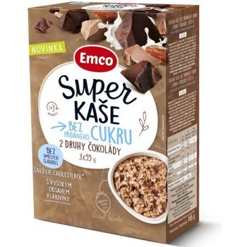 Emco Super kaše 2 druhy čokolády 3 x 55 g