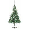Vánoční stromek vidaXL Umělý vánoční půl stromek s LED a sadou koulí bílý 210 cm
