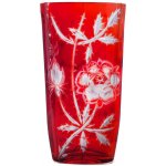 Bohemia Crystal Broušená váza Rose 255mm červená – Hledejceny.cz