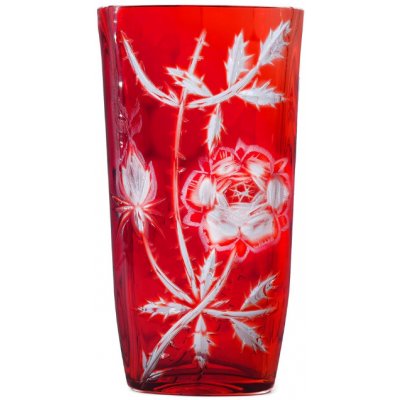 Bohemia Crystal Broušená váza Rose 255mm červená – Hledejceny.cz