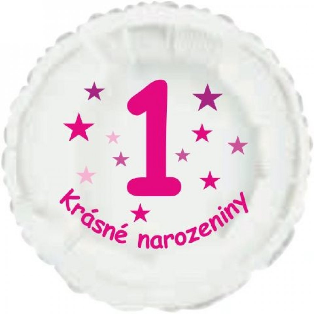 Balonky.cz Krásné 1. narozeniny fóliový balónek kruh pro holky |  Srovnanicen.cz