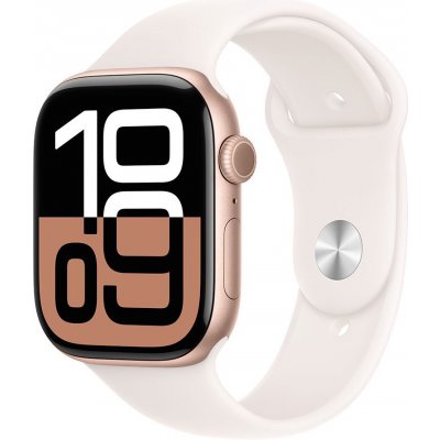 Apple Watch Series 10 GPS 42mm Rose Gold Aluminium Case with Light Blush Sport Band S/M, MWWH3LW/A – Zboží Živě