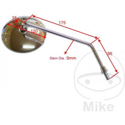 JMP zrcátko chrom levé KAWASAKI BJ 250 ESTRELLA 94-99, EL 250 ELIMINATOR 88-95, EL 252 ELIMINATOR 96-00, EN 450 LTD 85-89, EN 500 90-93, Z 250 81-82, Z 400 CUSTOM 79... | Zboží Auto
