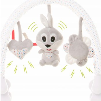 4Baby plyšový oblouk s hračkami Rabbit šedý