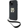 Pouzdro a kryt na mobilní telefon Apple DKNY pevný kryt na iPhone 15 Plus s řemínkem na zápěstí a logem (DKHCP15MPBSWSK) - černý KF2342800