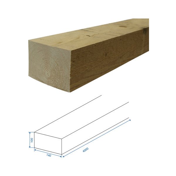 Příslušenství k plotu Dřevoobchod Stavební řezivo - hranol 100x140x4000 mm