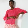 Dámský svetr a pulovr Blancheporte Svetr na knoflíky s halenkovými rukávy růžová