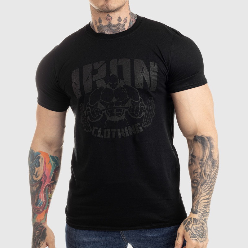 UltraSoft tričko IRON MAN black on black Čierna